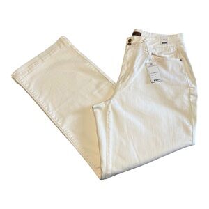 NWT Judy Blue White Denim Jeans High Waist Wide Leg Size 18W Comfy Stretch NEW